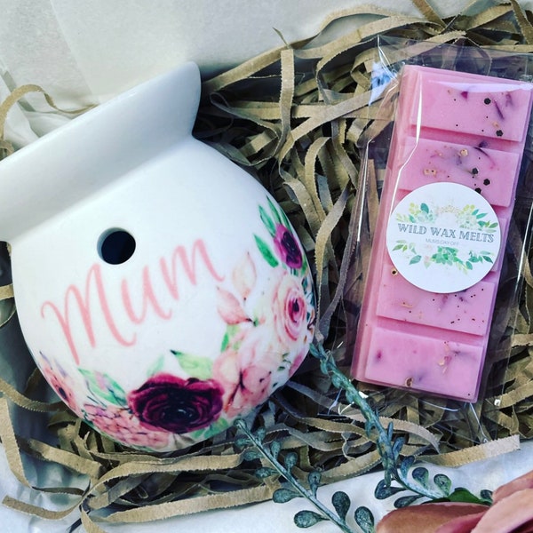 Mum Wax melt burner -  gift sets  - Beautiful personalised hand decorated wax melt burner - Mum Mummy Aunt Nan Best friend