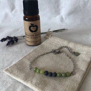 Essential Oil Diffuser Bracelet Set ~ Lava Stone and Jade with Essential Oil Blend of choice