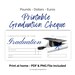Graduation Cheque in Blue. Printable Gifting Blank Check. Euros, Pounds ...
