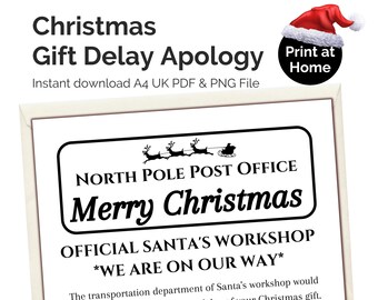 Santa Delayed Letter Printable - Etsy