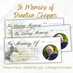 Bon d'achat pour un don commémoratif. Carte de don pour les funérailles avec photo, À la mémoire de l'amour. En souvenir d'un être cher perdu. Don funéraire.