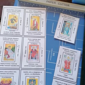 Jeu de tarot imprimable avec mots-clés, feuilles de triche A4, significations des cartes de tarot, débutants, outils de divination. image 8