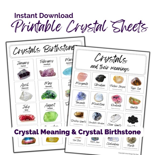 Printable Crystal Cheat Sheet - Etsy