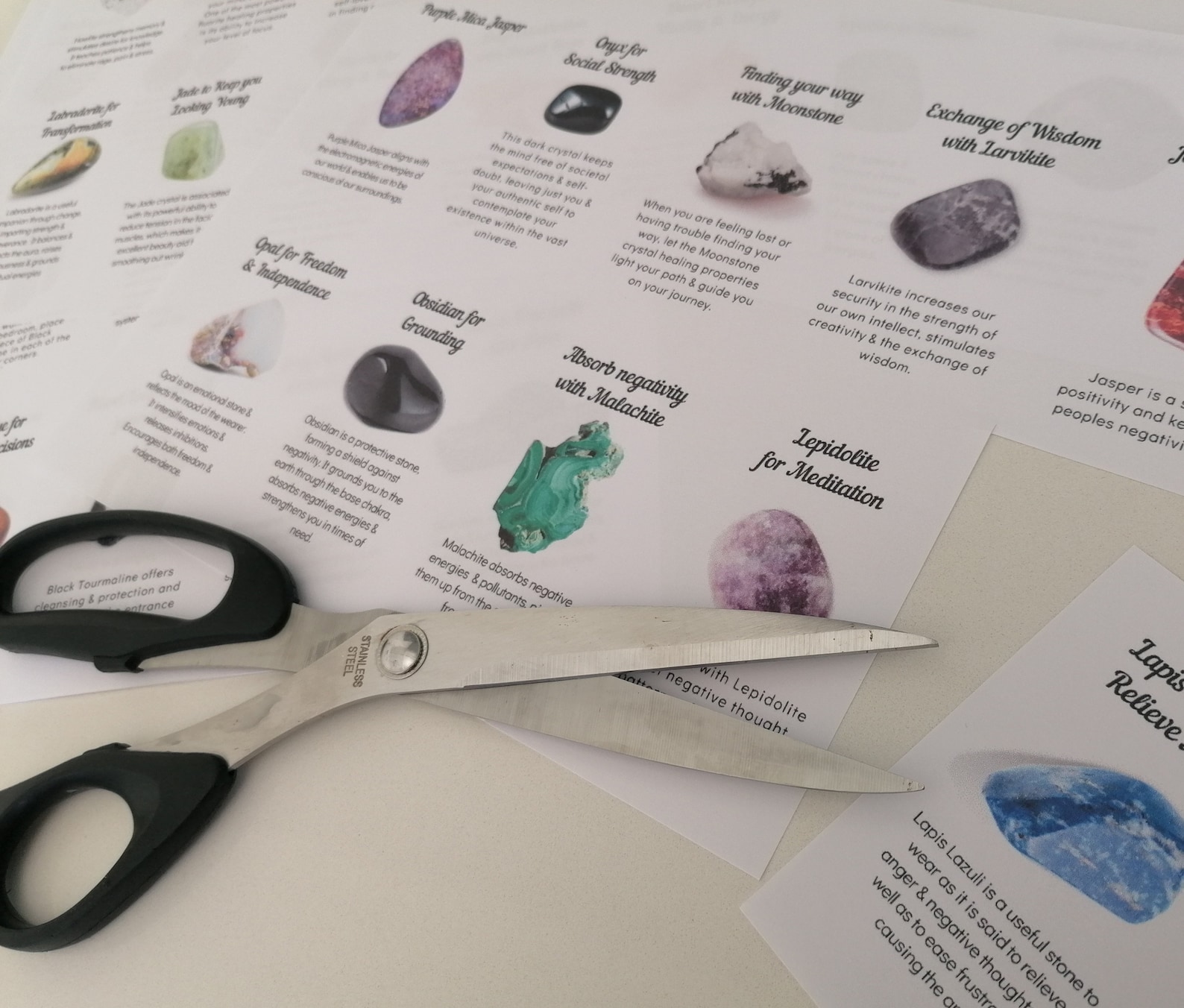 Printable Crystal Gemstone Information Cards. Print at Home - Etsy UK