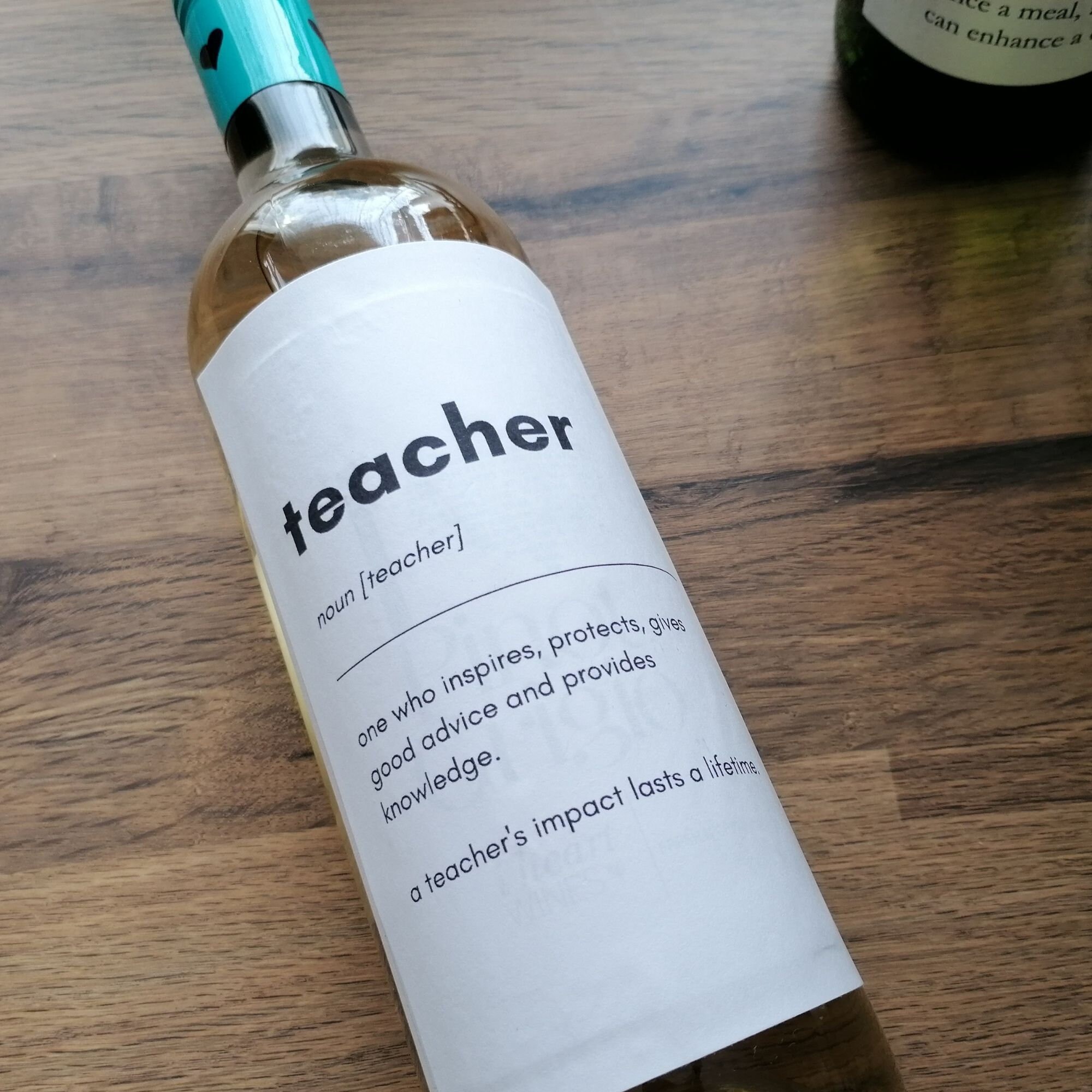 Teacher Definition Printable Wine Bottle Label Perfect for End - Etsy