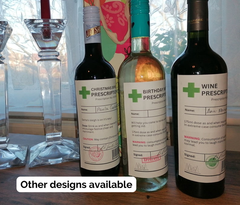Joke Fake Wine Bottle Label Printable Fun Novelty Gift Vintage Etsy