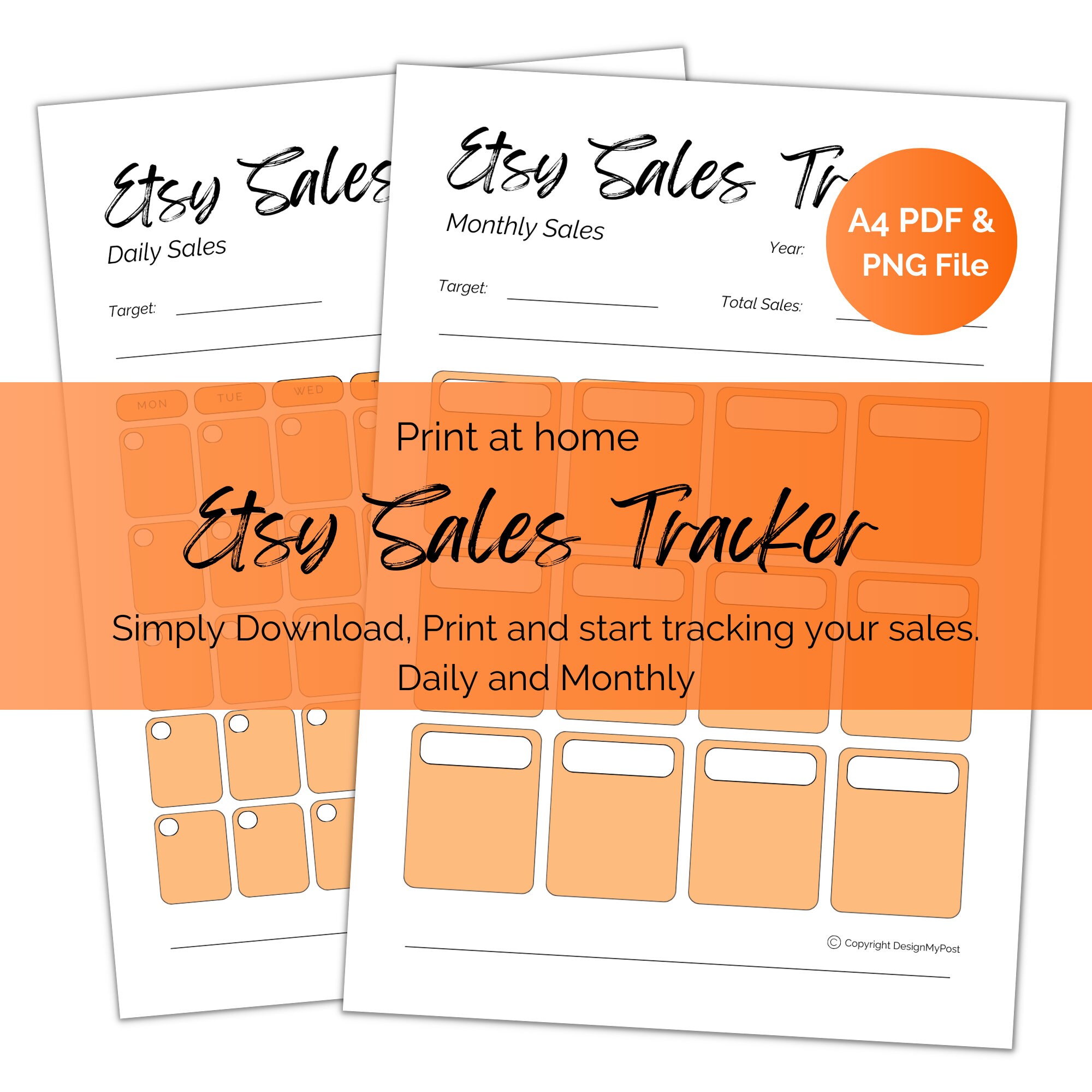 Printable Etsy Sales Tracker. A4 Print at Home. Track Your Orders ...