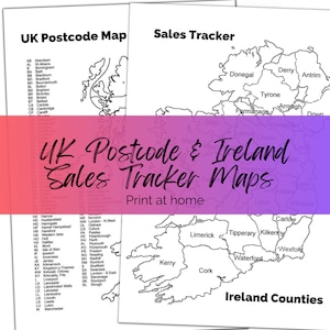 Lot de cartes de vente imprimables pour le Royaume-Uni et l'Irlande. Suivi Etsy. Imprimez à la maison. Coloriez et suivez vos commandes. Fichier PDF et fichier PNG.