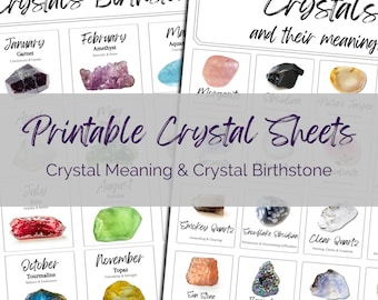 Birthstones Chart Printable | Birthstone Meanings Guide | Crystal Cheat ...