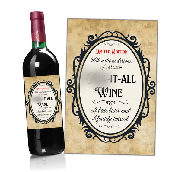 Funny Wine Label: Fukitall Novelty Gift (PNG & PDF Digital Download)