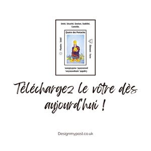 Jeu de tarot imprimable avec mots-clés, feuilles de triche A4, significations des cartes de tarot, débutants, outils de divination. image 12