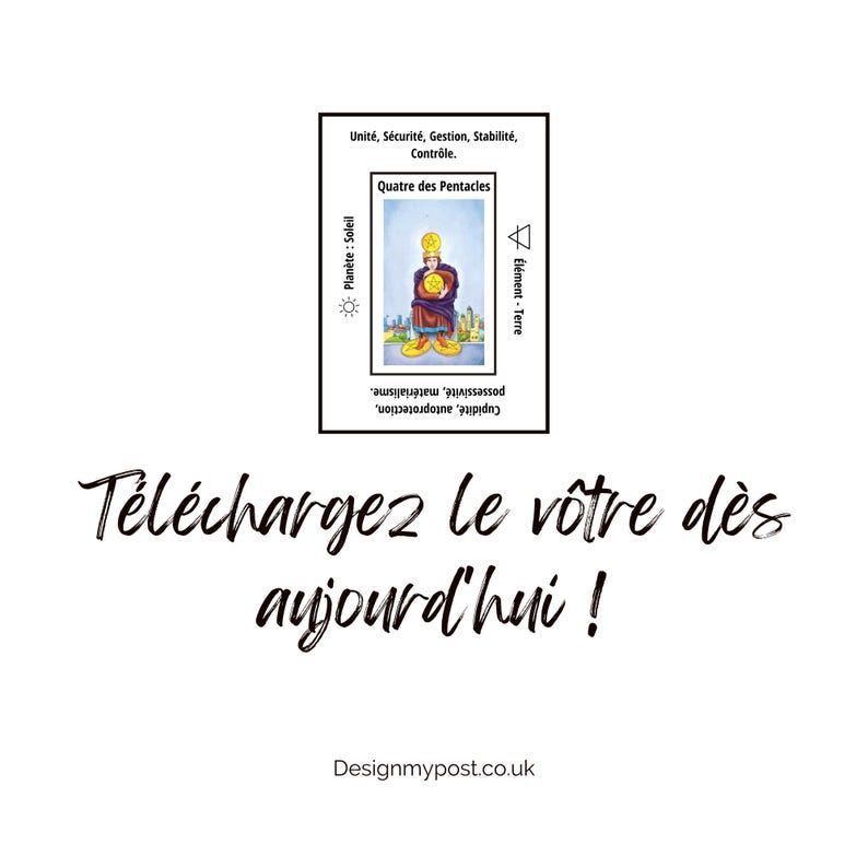 Jeu de tarot imprimable avec mots-clés, feuilles de triche A4, significations des cartes de tarot, débutants, outils de divination. image 12