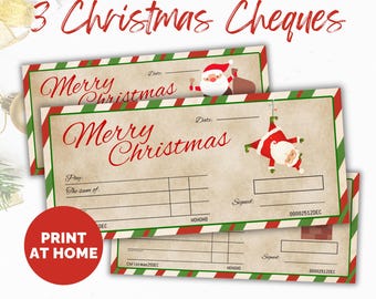 Christmas Blank Cheque: Printable Novelty Gift (PDF & PNG)