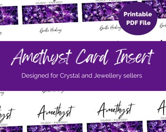 Amethyst Printable Cards PDF Instant Download Purple Crystal Healing ...