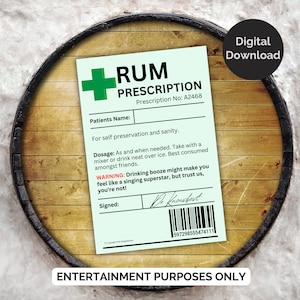 Rumreceptlabel: grappig nieuwtje (digitale download)