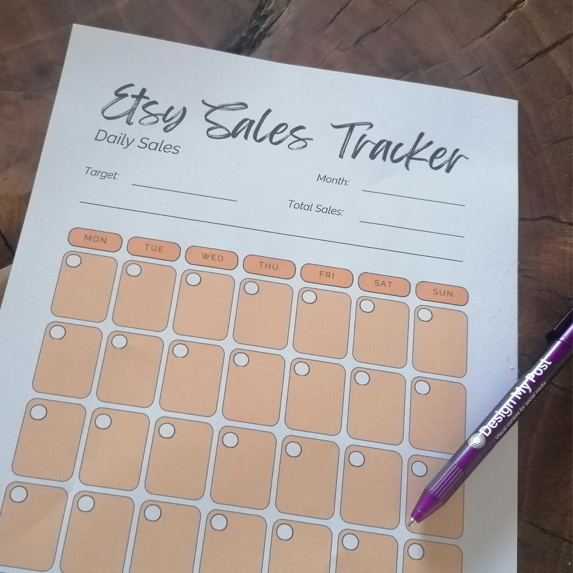 Printable Etsy Sales Tracker. A4 Print at Home. Track Your Orders Monthly and Daily Records. PDF ...