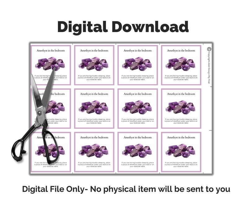 Printable Amethyst Crystal Info Card for Crystal Sellers &amp; - Etsy UK