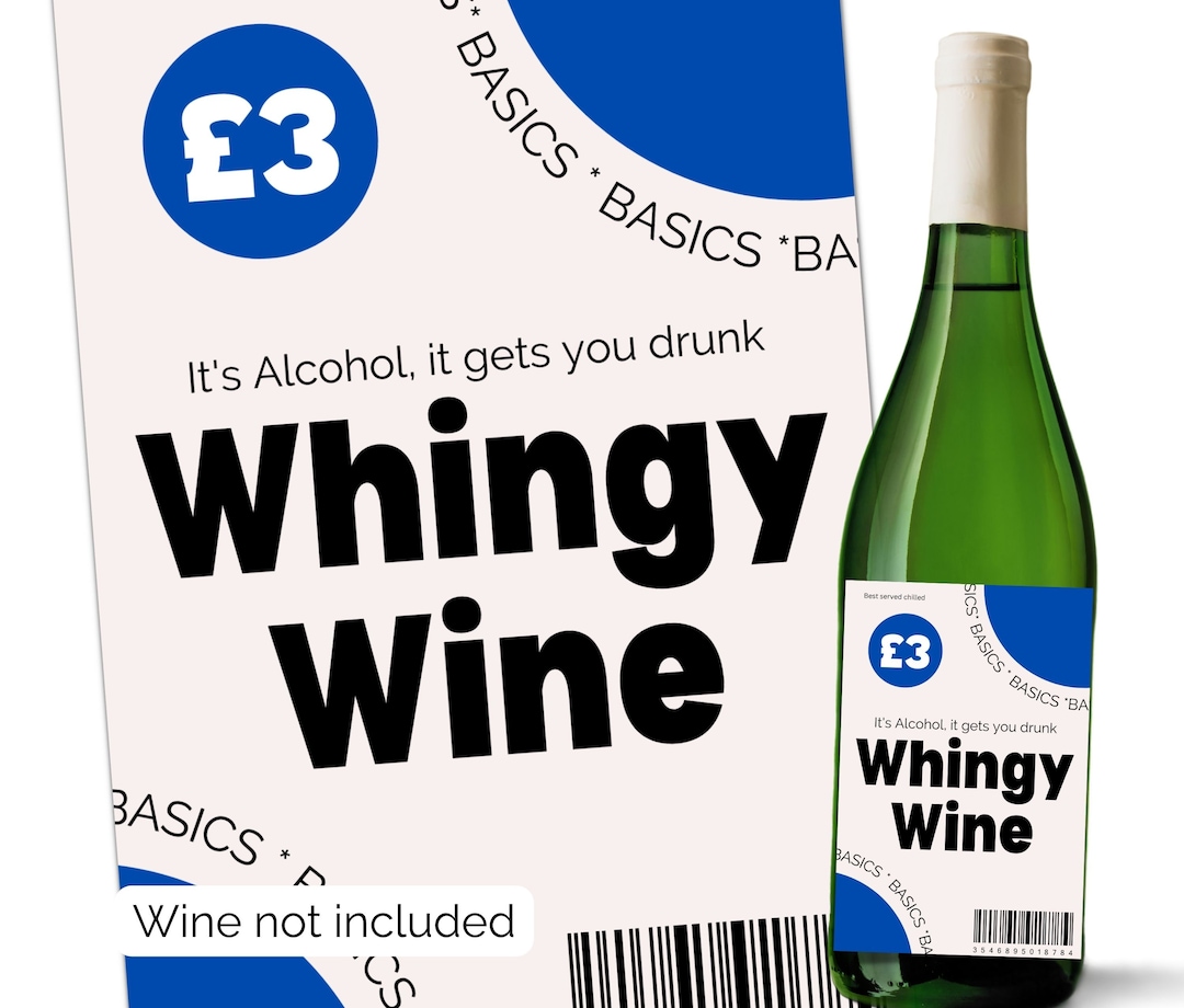 Joke Wine Bottle Label Printable Fun Novelty Gift Idea Supermarket Mock