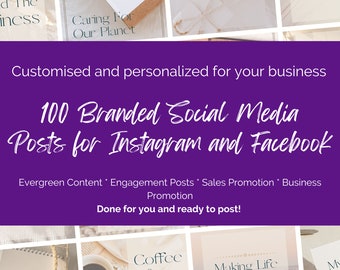 Custom Social Media Posts: Branded Content for Instagram & Facebook (100 Graphics) (Digital Download)