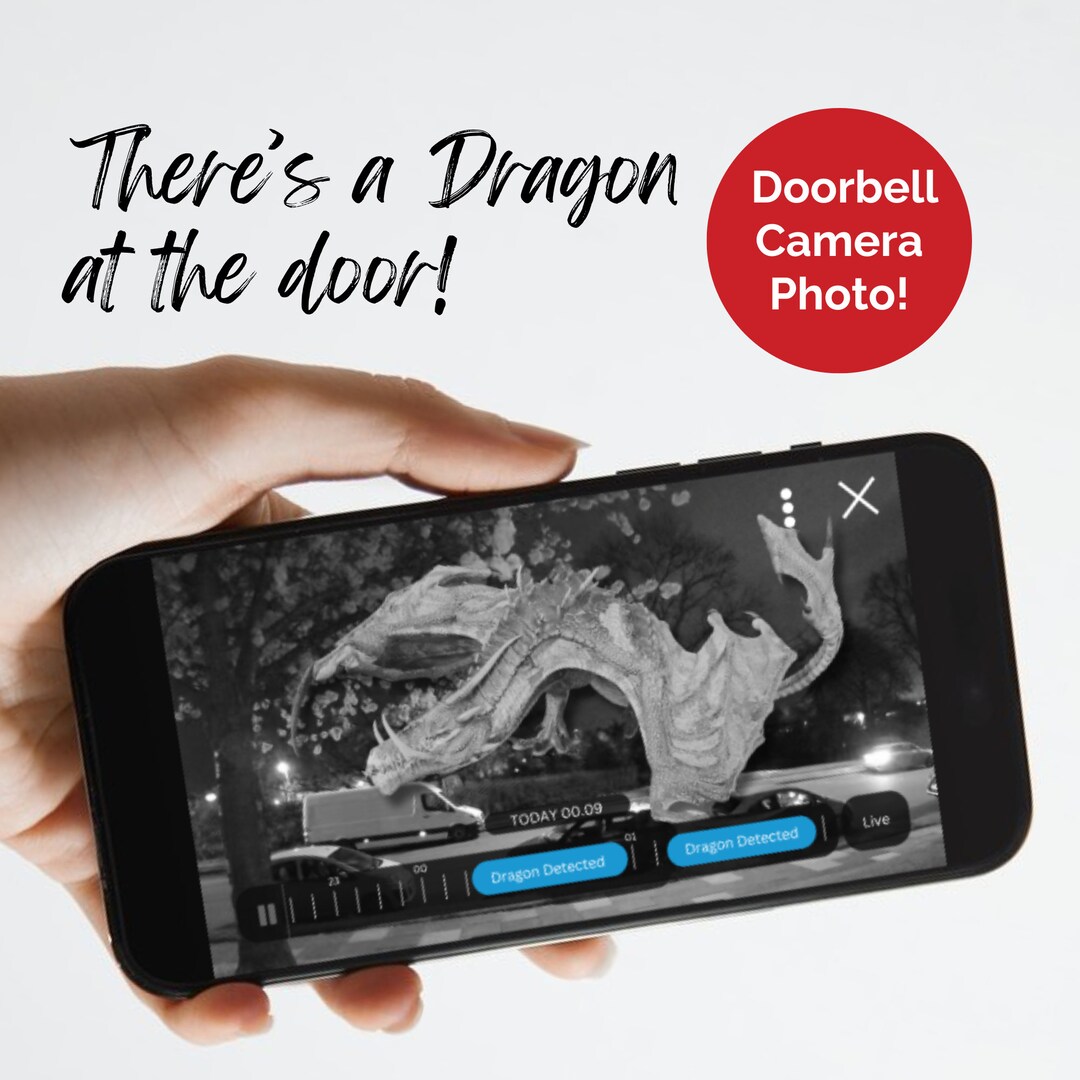 Dragon Doorbell Camera Photo Prank: Geek Gift (PNG Download) - Etsy