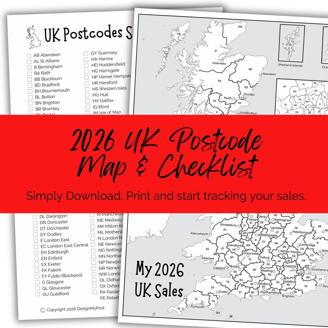 2026 UK Postcode Sales Tracker Map & Checklist (printable PDF) - Etsy UK