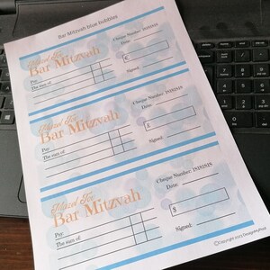 Bar Mitzvah Gift Cheque: Mazel Tov Money Present (PDF & PNG) image 2