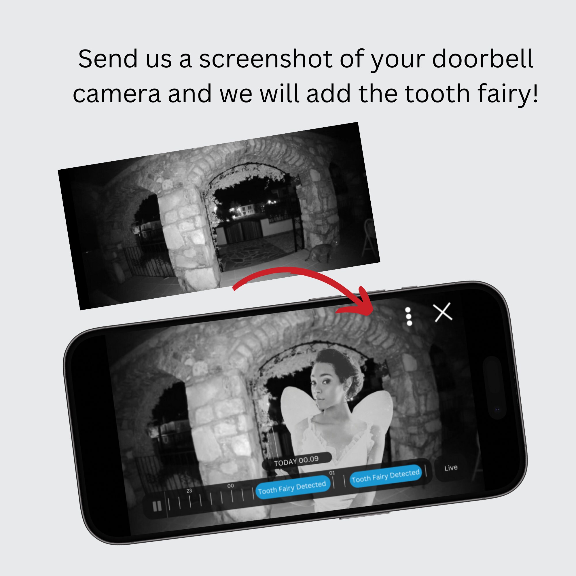 Tooth Fairy Doorbell Camera Photo: Personalized Proof (PNG Download) - Etsy