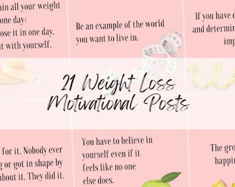 Pinke Abnehm-Zitate für Instagram & Facebook. Gesundheit und Fitness &#39;Done for you&#39; Social-Media-Inhaltsvorlagen. Lifestyle Beiträge.