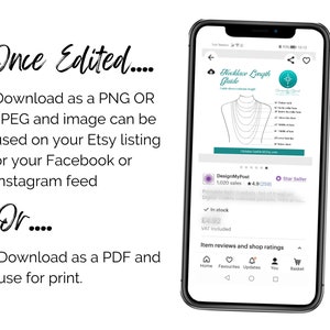 Editable Necklace Size Guide Printable and Digital Template Canva ...
