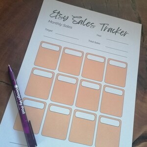 Printable Etsy Sales Tracker. A4 Print at Home. Track Your Orders ...