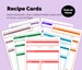 Printable Recipe Cards, Blank recipe pages to print at home. Colour Coded, A4 sheets, Meal Planner sheets, make your own cook book. 