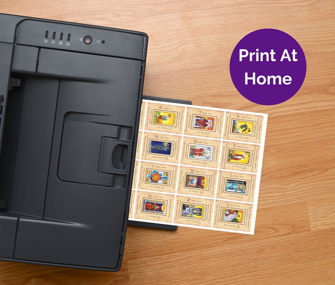 Printable Tarot Deck Flashcards With Keywords Print at Home - Etsy