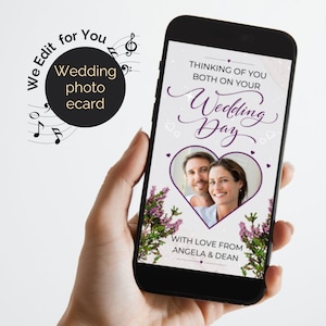 Personalised Wedding Photo eCard with wedding march audio. Digital Electronic Animated greeting for newly weds. Video e card.