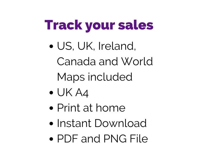Printable Sales Map 2023 UK US Ireland Canada & World Sales Etsy UK