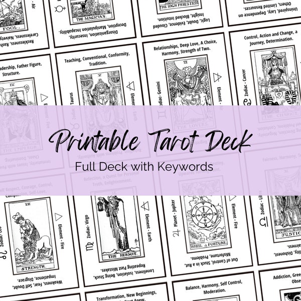 Tarot Card Cheat Sheets - Etsy