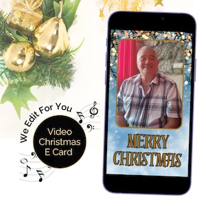 E-card kerstvideo. Gepersonaliseerde digitale kerstwenskaart met animatie en geluid. Neem je bericht op, voor jou bewerkt.