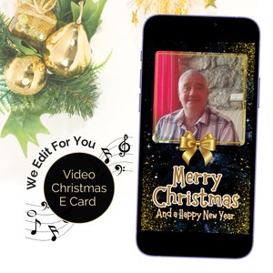 E-kaart met geanimeerde kerstvideo. Gepersonaliseerde digitale kerstwenskaart met animatie en geluid. Neem je bericht op, voor jou bewerkt.