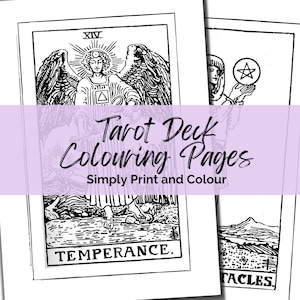 Livre de coloriage à imprimer pour le jeu de tarot, pages de journal pour adultes, jeu de tarot à colorier pour débutants noir et blanc A4