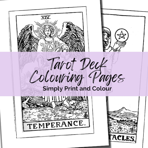 Printable Tarot Deck Colouring Book: 78 Card Journal Pages (PDF)