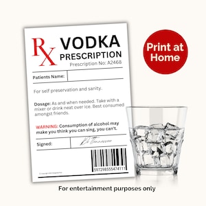 Vodka-receptetikett: Ny alkoholpresent (PNG och PDF)