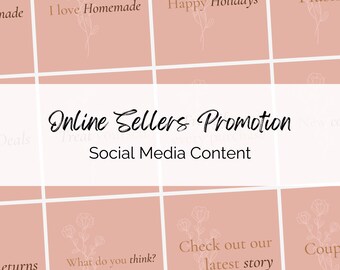 Online Seller Social Media Content: Pink & Brown PNG (Digital Download)