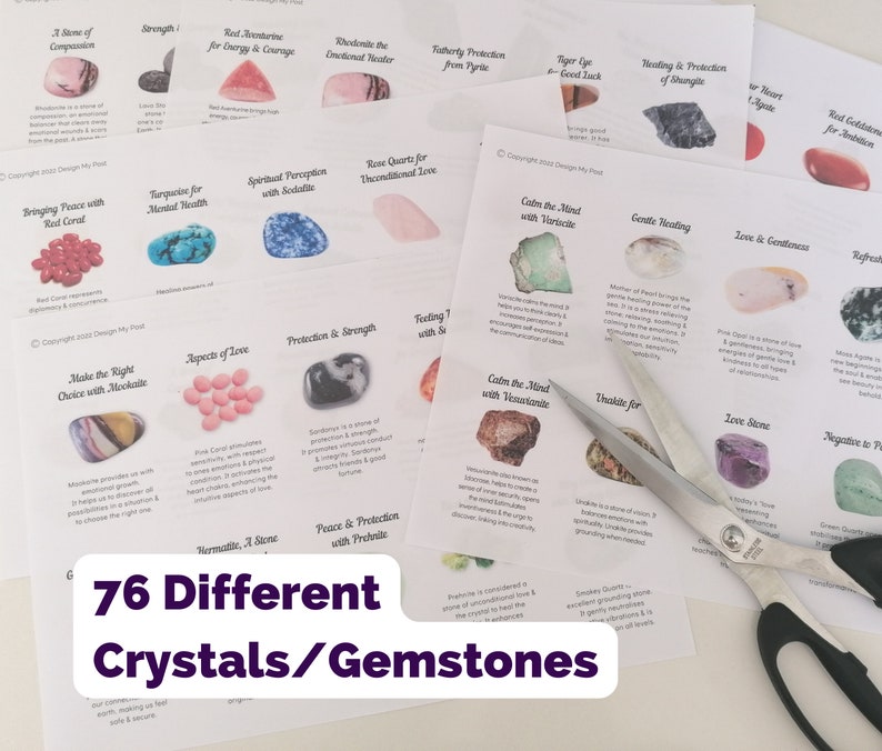 Printable Crystal Gemstone Information Cards. Print at Home - Etsy UK