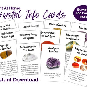 Printable Crystal Gemstone Information Cards. Print at Home - Etsy UK