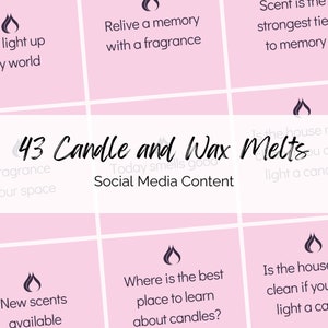 Pink Instagram Template for Candle Sellers, Done for you Posts for Candle Makers & vendors, Small business branding. Minimalistic Graphics.