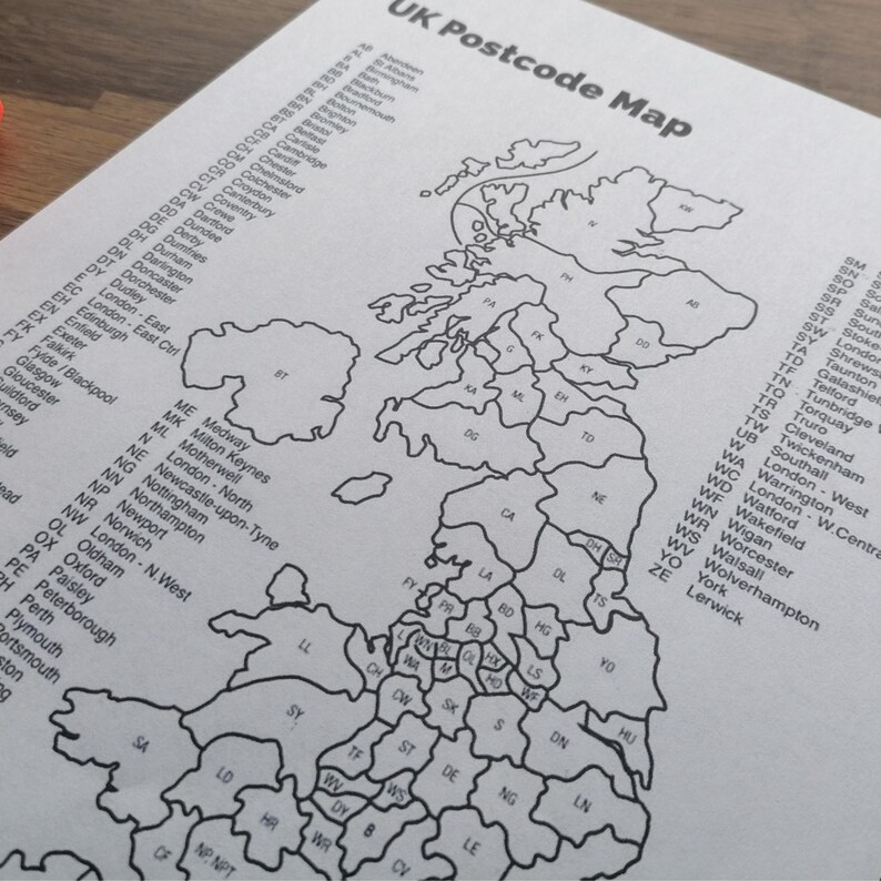 Printable UK Postcode Sales Tracker Map, A4 PDF & PNG. - Etsy Australia