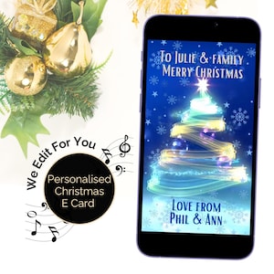 Personalisierte Weihnachts E-Card. Digital animierte Grußkarte mit Video und Ton, für Sie bearbeitet.