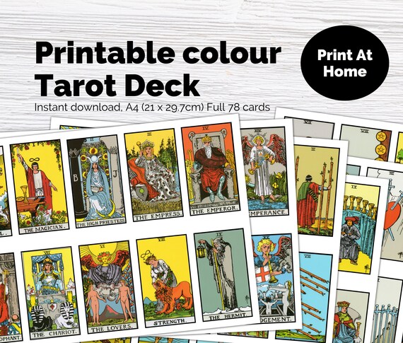 Printable Colour Tarot Deck Tarot Cards Witch Crafting Etsy UK
