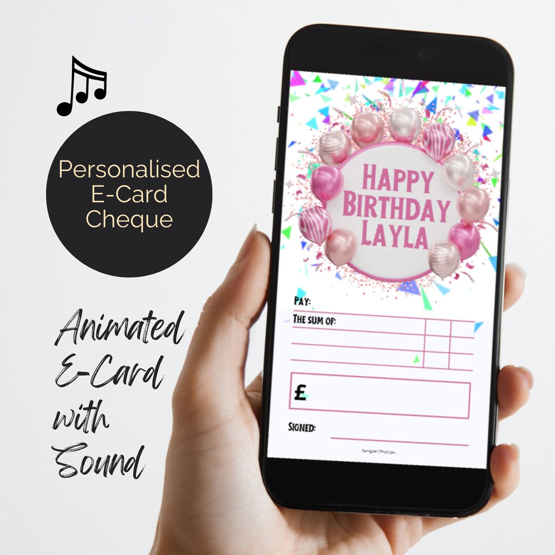 Birthday Video E Card Gift Card With Audio. Digital Animated Greeting