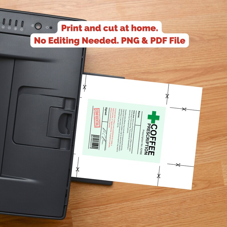 Coffee Prescription Label: Funny Novelty Gift (digital Download) - Etsy