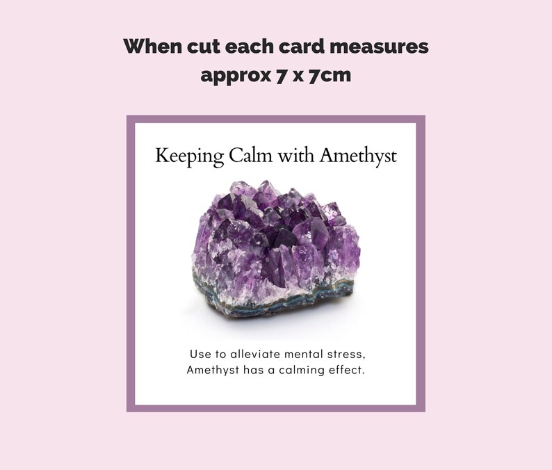 Printable Amethyst Crystal Info Cards for Crystal Sellers &amp; - Etsy UK